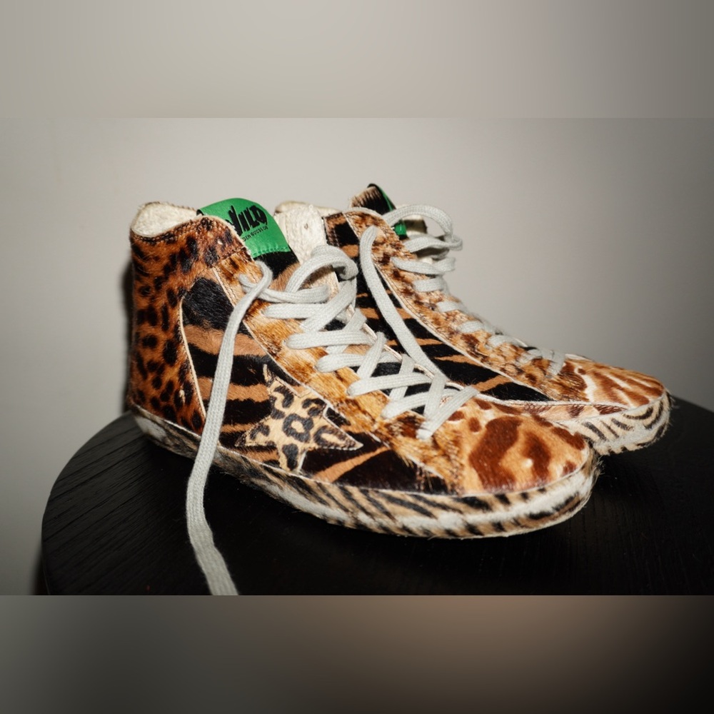 Golden Goose Animal Print High-Top Sneakers